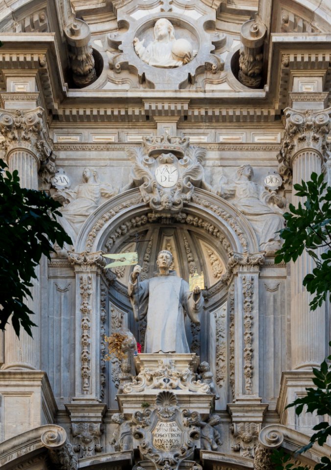 San Juan de Dios church statue entrance facade Granada Andalusia Spain