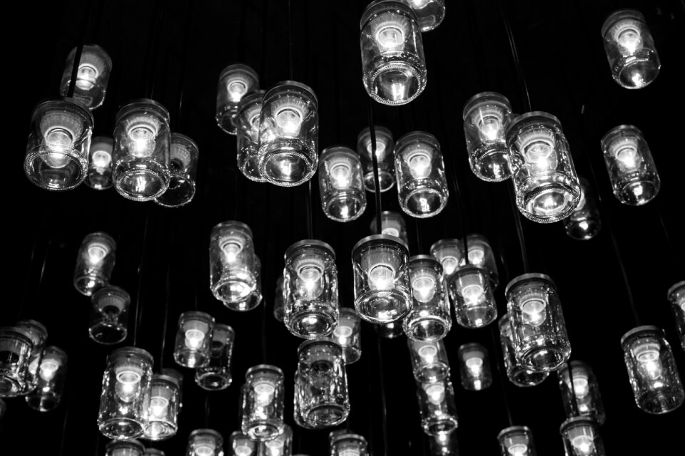 Night spotlights architecture