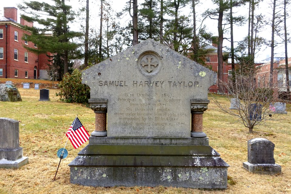 Samuel Harvey Taylor (1807-1871), front view - Chapel Cemetery - Phillips Academy Andover - Andover, Massachusetts - DSC05407