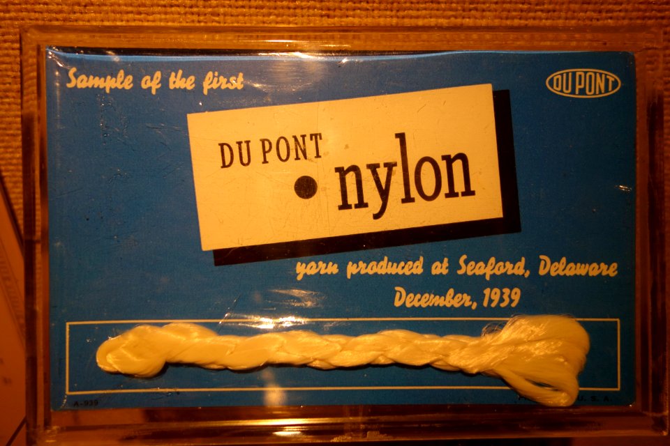 Sample of first DuPont nylon, December 1939 - Heritage Exhibit - Longwood Gardens - DSC00947