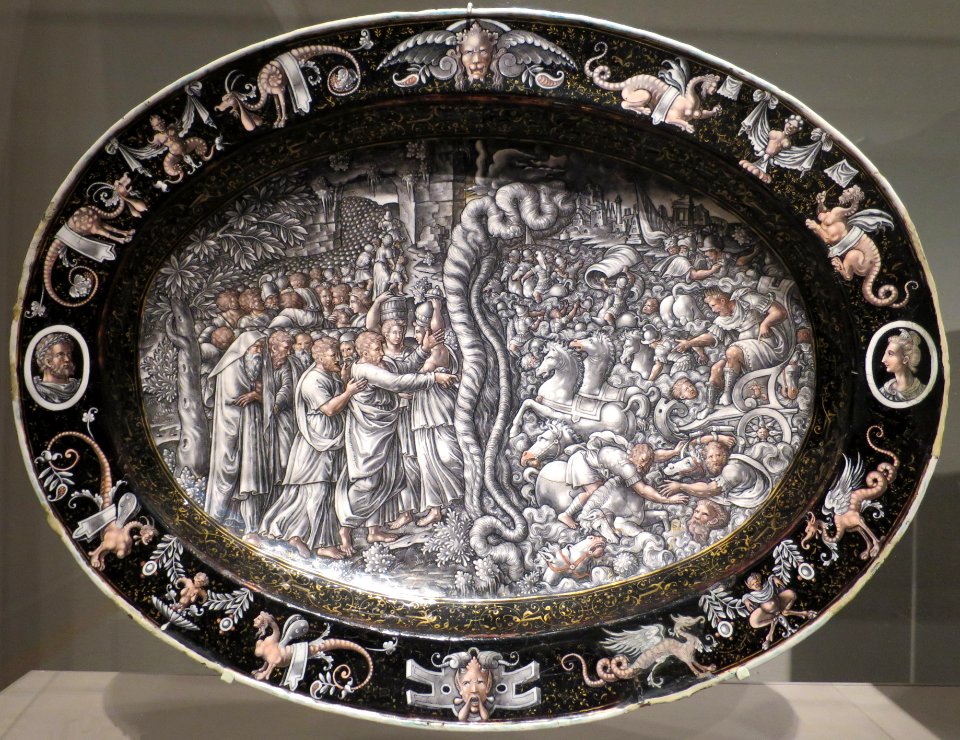 Salver with Scene of Moses Parting the Waves by Jean de Court