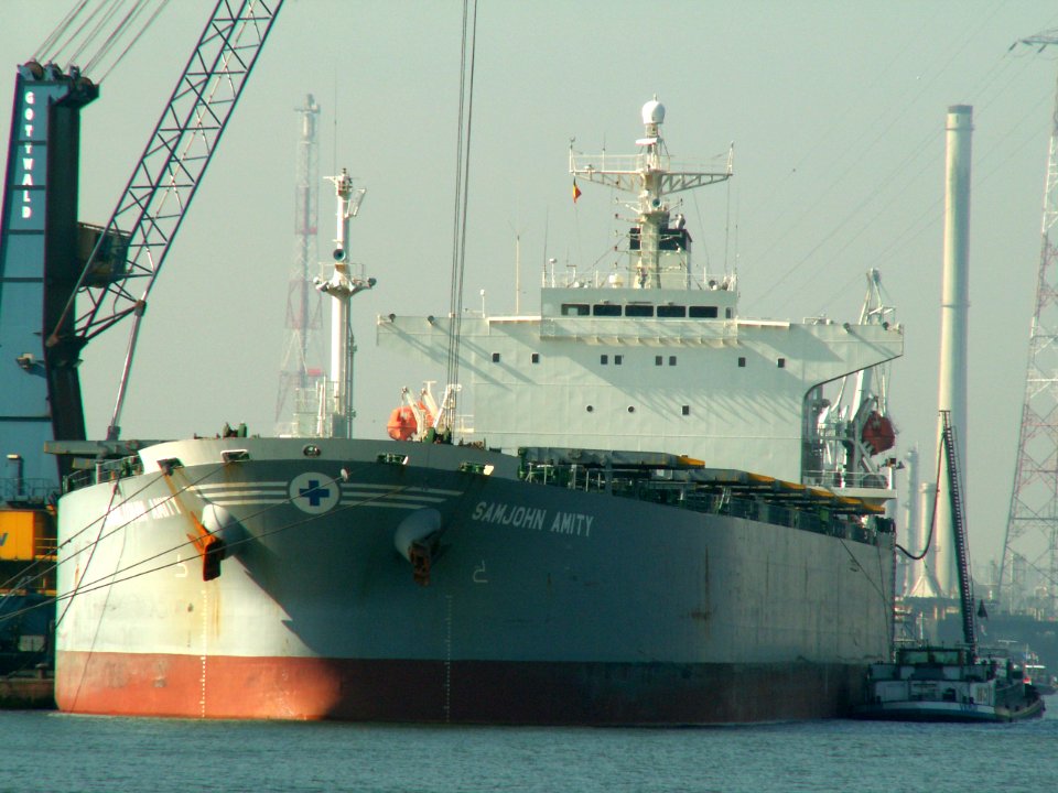 Samjohn Amity - IMO 9149017 - Callsign SYKT - at Port of Antwerp, Belgium 11-Oct-2005