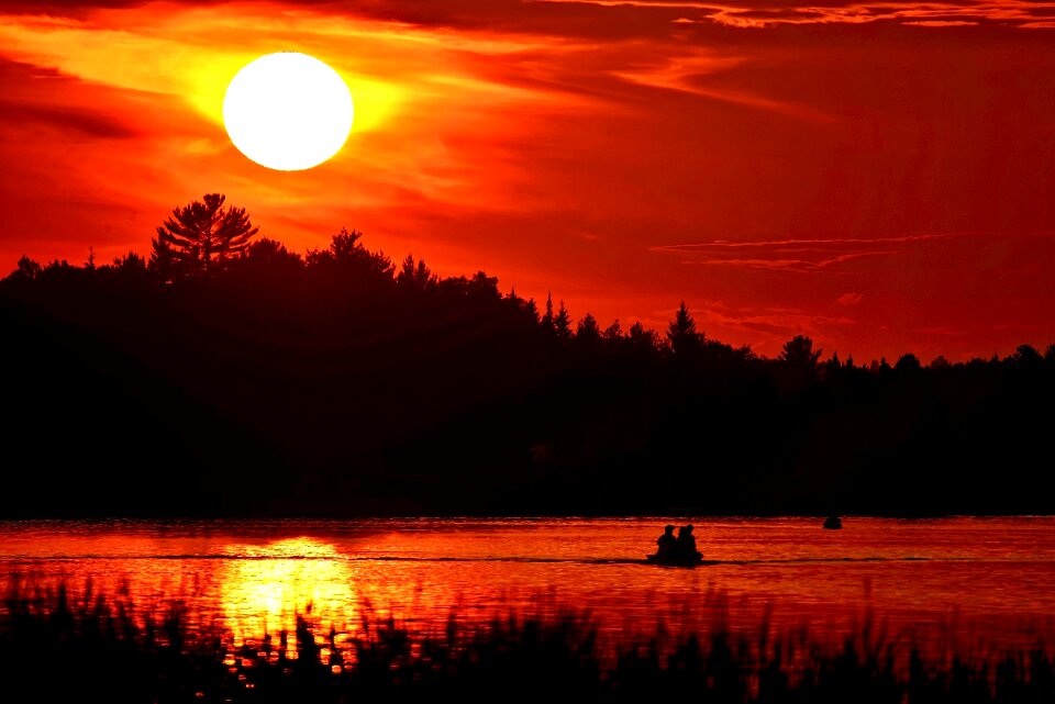 Fishermen evening sun