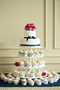 Wedding cake white frosting photo