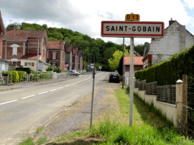 Saint-Gobain (Aisne) city limit sign