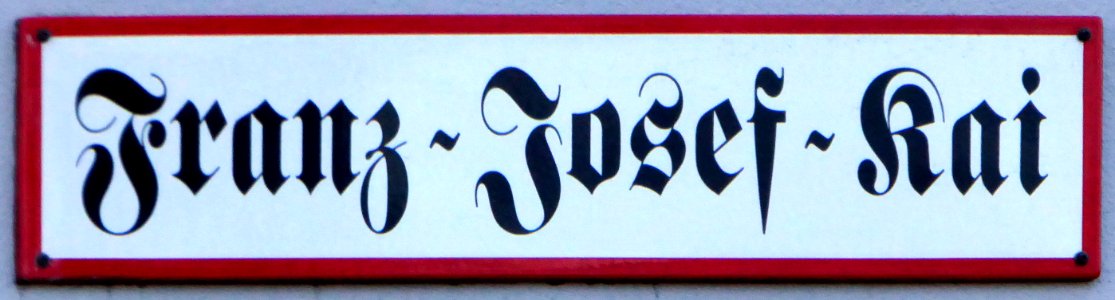 Salzburg, Straßenschild Franz-Josef-Kai, 1