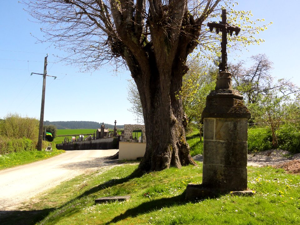 Saint-Maigner (Puy-de-Dôme) croix de chemin près de la cimetière