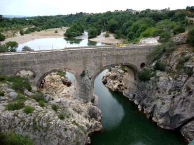 Saint-Jean-de-Fos (Hérault, Fr) Pont du Diable sur l'Hérault