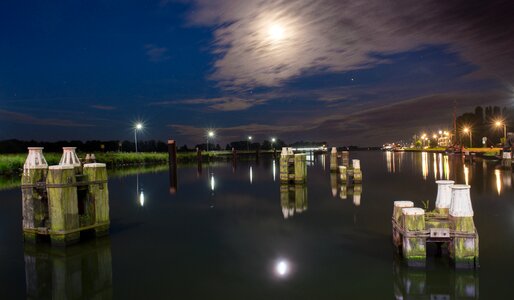 Moonlight reflection water