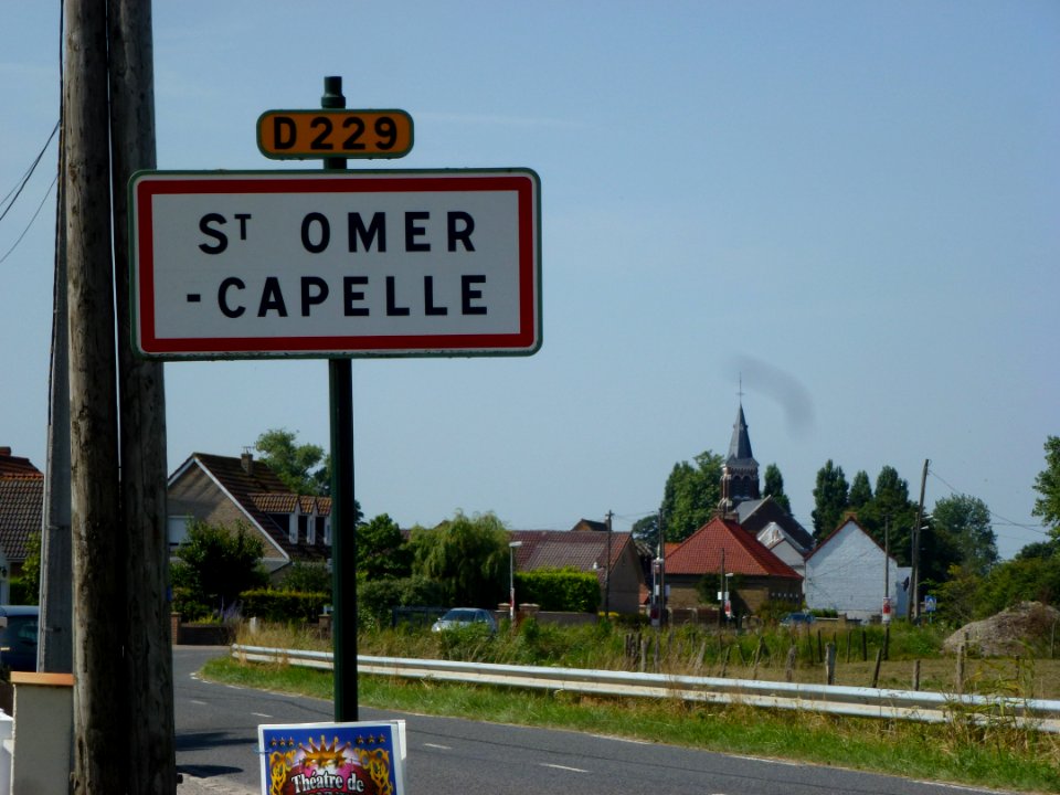 Saint-Omer-Capelle (Pas-de-Calais) city limit sign