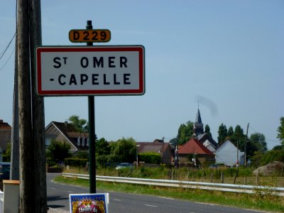 Saint-Omer-Capelle (Pas-de-Calais) city limit sign