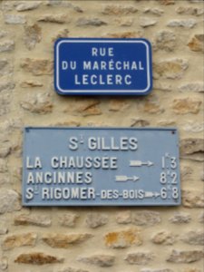 Saint-Paterne (Sarthe) Saint-Gilles, plaque de cocher 02