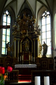 Salz, Katholische Pfarrkirche St. Adelphus, Innen, Hochaltar