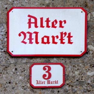 Salzburg, Straßenschild Alter Markt, 1