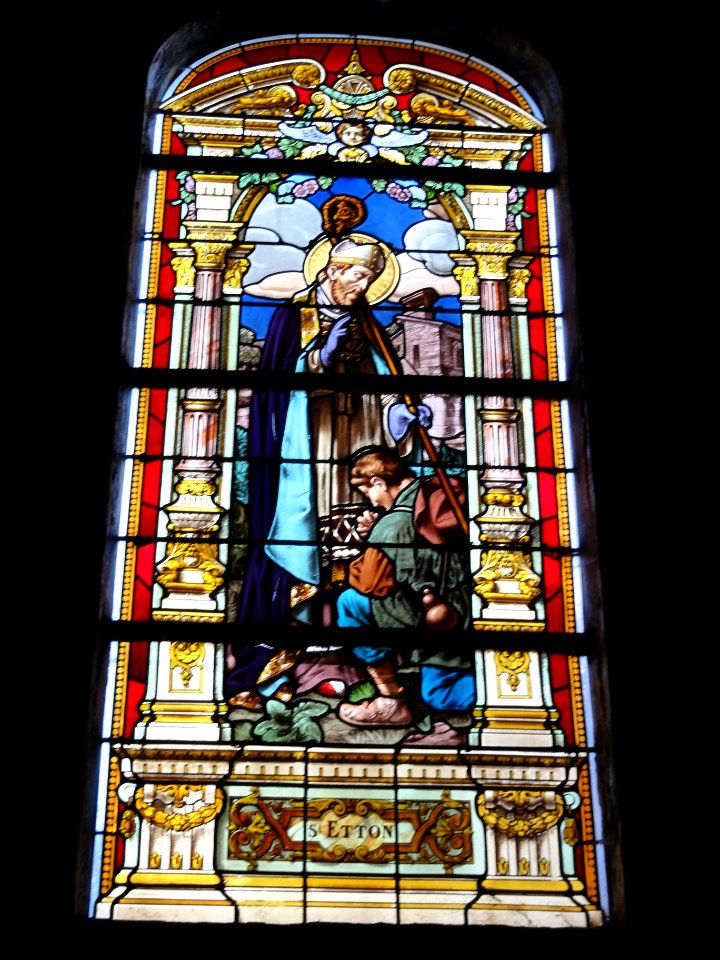 Saint-Hilaire-sur-Helpe (Nord, Fr) église, vitrail St.Etton