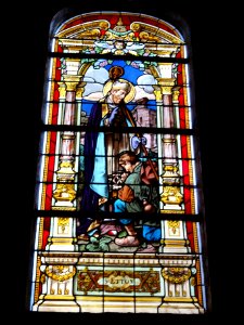 Saint-Hilaire-sur-Helpe (Nord, Fr) église, vitrail St.Etton