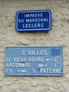 Saint-Paterne (Sarthe) Saint-Gilles, plaque de cocher 01