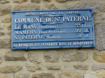 Saint-Paterne (Sarthe) plaque de cocher