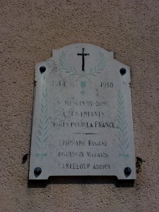 Saint-Meslin-du-Bosc (Eure, Fr) war memorial plaque