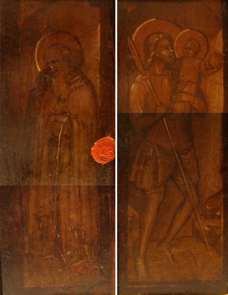 Saints Anthony Abbot and Christopher by Niccolò di Buonaccorso, San Diego Museum of Art