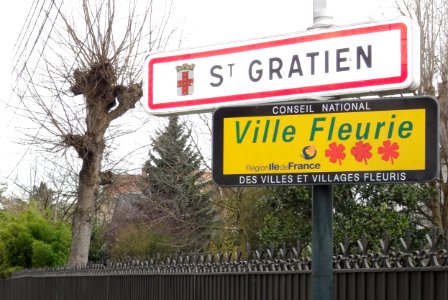 Saint-Gratien (Val d'Oise) city limit sign