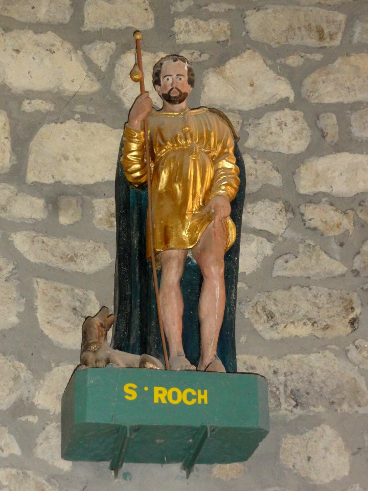 Saint-Maurice-près-Pionsat (Puy-de-Dôme) église statue saint Roch
