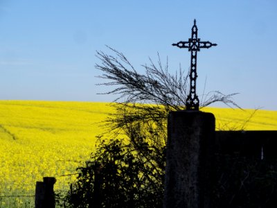 Saint-Maigner (Puy-de-Dôme) croix de chemin Les Camines