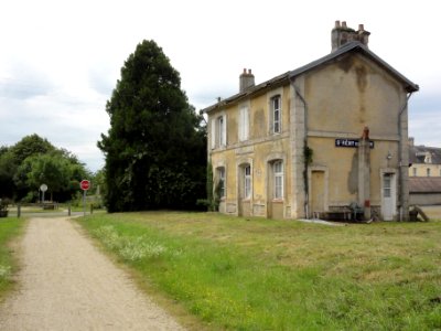Saint-Rémy-du-Val (Sarthe) ancienne gare de St.-Remy-du-Plan, voie verte du Saosnois