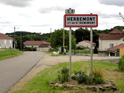 Saint-Remimont (M-et-M) city limit sign Herbemont