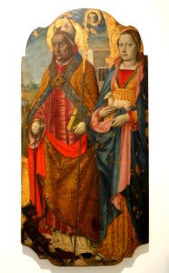 Saints Gratus and Agnes, by Nicolo di Lombarduccio (Nicolo Corso), early 1490s, tempera on wood - Accademia Ligustica di Belle Arti - DSC02029