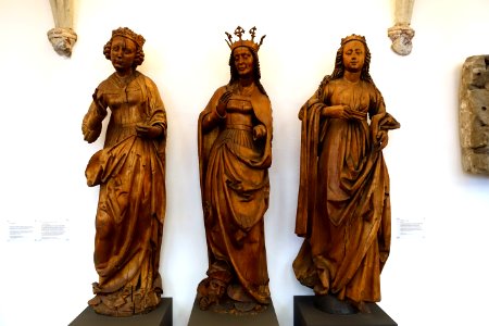 Saints Ursula, Saint Catherine of Alexandia, and a female saint, Nuremberg, c. 1520-1525, limewood - Germanisches Nationalmuseum - Nuremberg, Germany -DSC02866 photo