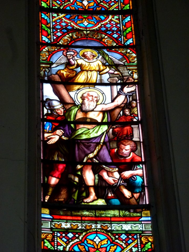 Saint-Sylvestre-Cappel (Nord, Fr) église, vitrail 01
