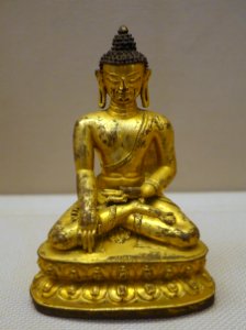 Sakyamuni, Tibet, 1368-1644 AD, gilt copper - Sichuan Provincial Museum - Chengdu, China - DSC04298
