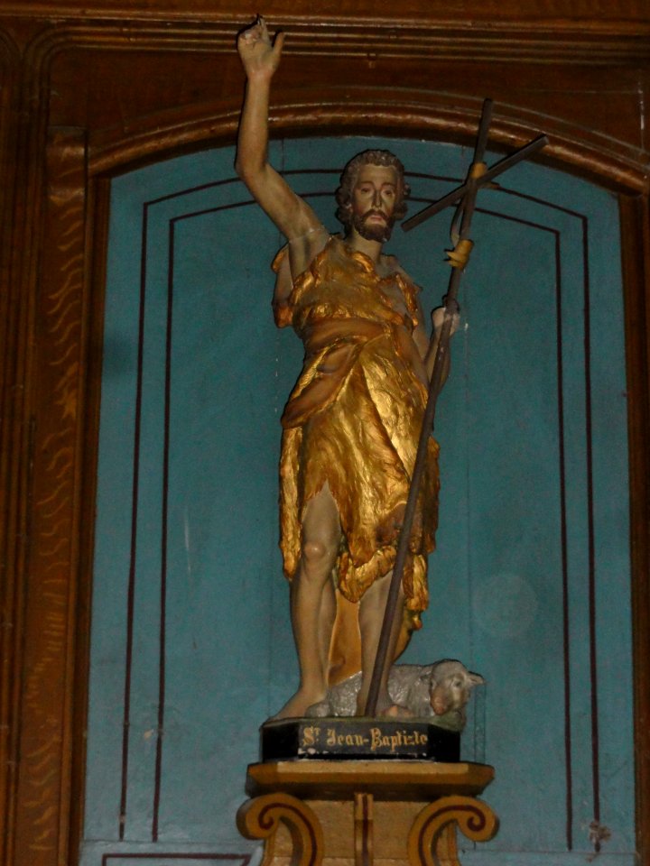 Saint-Priest-des-Champs (Puy-de-Dôme) église, statue saint Jean Baptiste