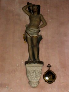 Saint-Léonard-des-Bois (Sarthe) église, statue saint Sébastien