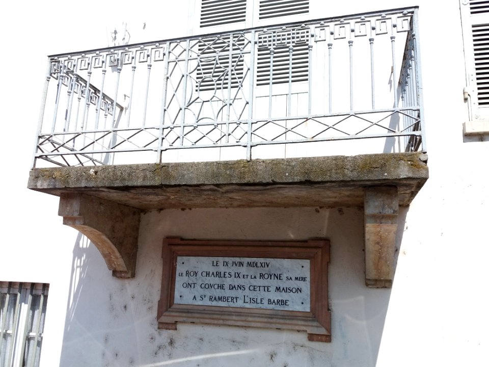 Saint-Rambert-L'Île-Barbe - Plaque du passage du roi Charles IX