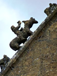 Saint-Marcel (Ardennes) église, pignon de la façade, detail A (recto)