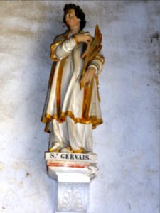Saint-Léonard-des-Bois (Sarthe) église, statue saint Gervais