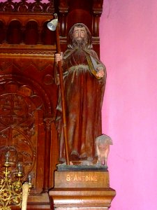 Saint-Sylvestre-Cappel (Nord, Fr) église, statue Saint-Antoine de Padoue