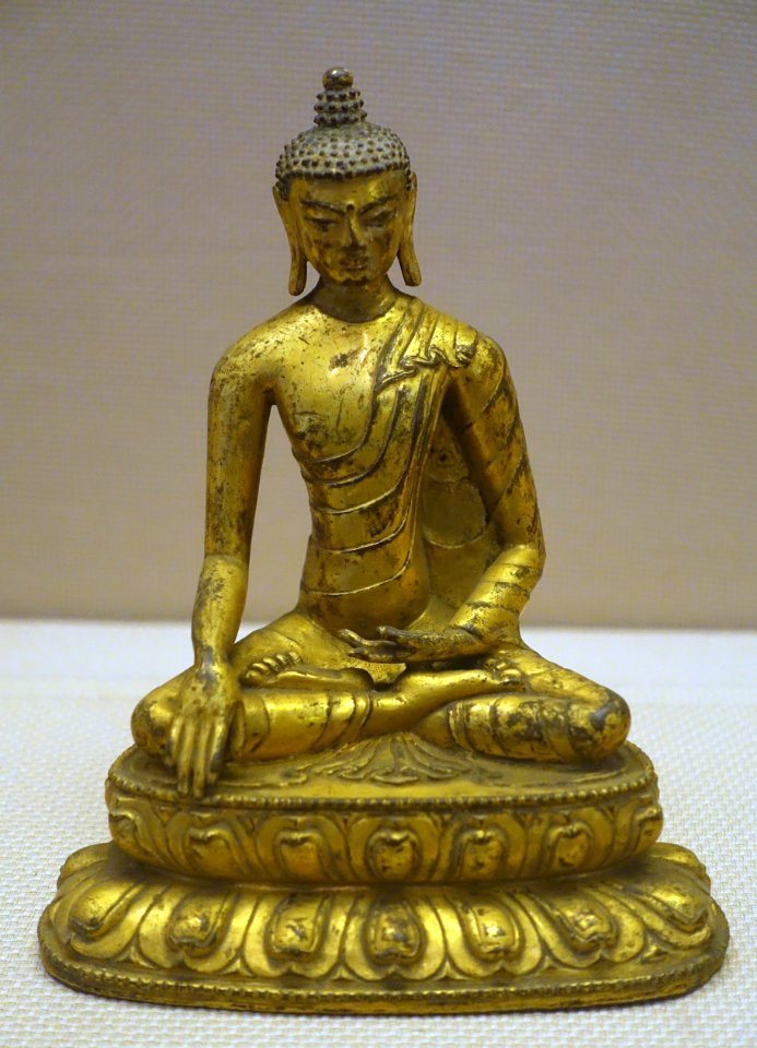 Sakyamuni, Tibet, 1368-1644 AD, gilt copper - Sichuan Provincial Museum - Chengdu, China - DSC04296