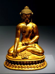 Sakyamuni Buddha, central Tibet, 15th century AD, bronze with silver - Linden-Museum - Stuttgart, Germany - DSC03679