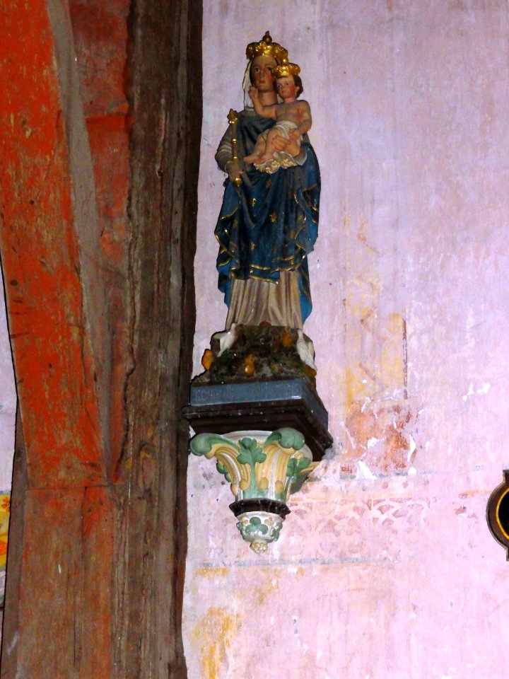 Saint-Léonard-des-Bois (Sarthe) église, statue Vierge à l'Enfant
