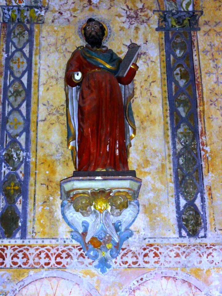Saint-Léonard-des-Bois (Sarthe) église, statue d'un saint (02)