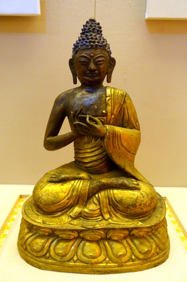 Sakyamuni, Tibet, 1644-1911 AD, gilt copper - Sichuan Provincial Museum - Chengdu, China - DSC04307