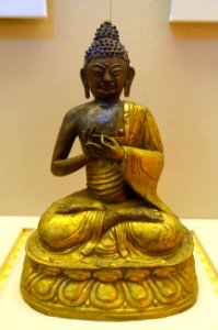 Sakyamuni, Tibet, 1644-1911 AD, gilt copper - Sichuan Provincial Museum - Chengdu, China - DSC04307