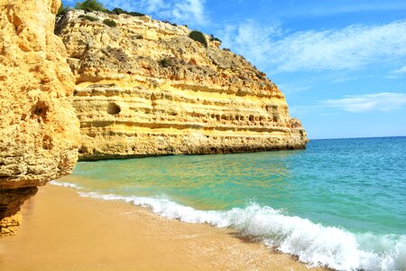 Algarve blue sea crystal clear water photo