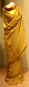Sari from India (probably Benares), late 19th or early 20th century, silk with metallic thread, HAA photo