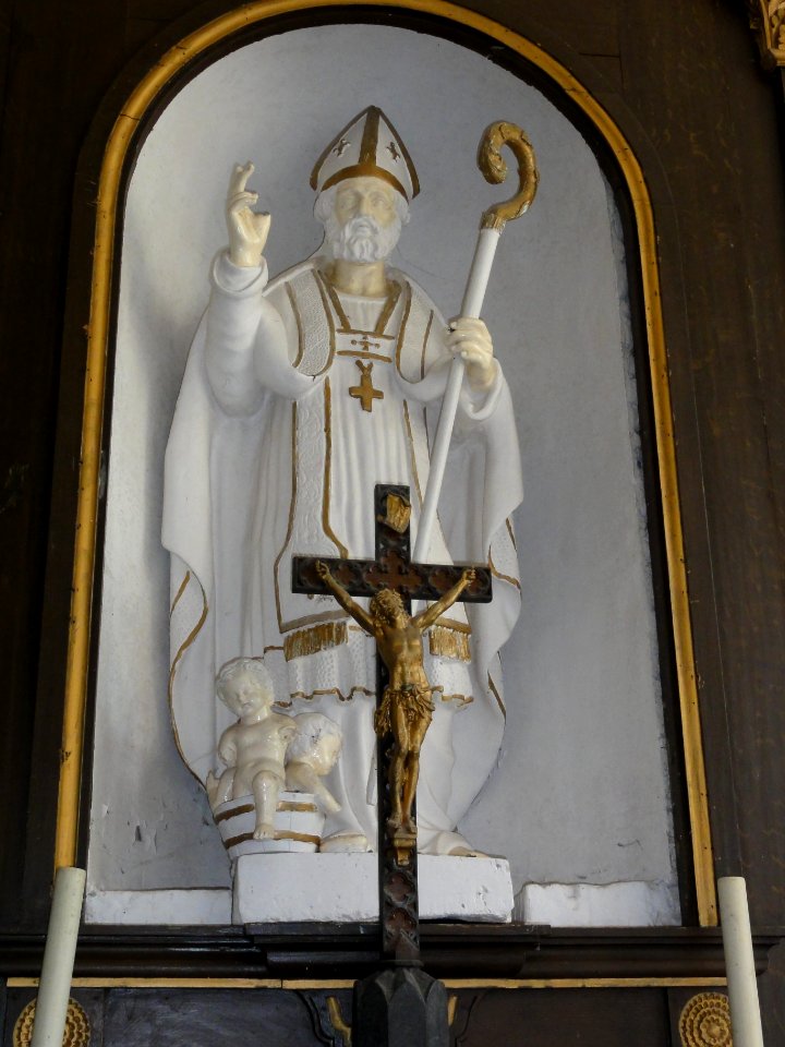 Saint-Nicolas-de-la-Haie (Seine-Mar.) église, statue 06 Saint Nicolas