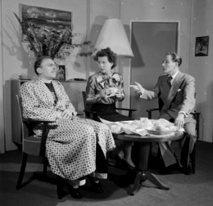 Scene uit Nina, van André Roussin, door de Nederlandse Comedie. Henk Rigters, , Bestanddeelnr 904-1589