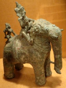 Sasta riding an elephant, India, Tanjore, Tamil Nadu, 12th-13th century, bronze, HAA photo
